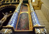 Środkowa nastawa ołtarzowa w kaplicy Kochanowskich po renowacji - 14.11.2023